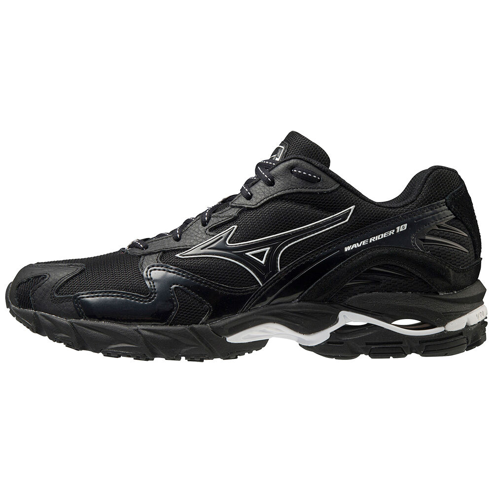 Mizuno Wave Rider 10 Kuro - Erkek Spor Ayakkabı - Siyah Türkiye (NXQSVO-436)